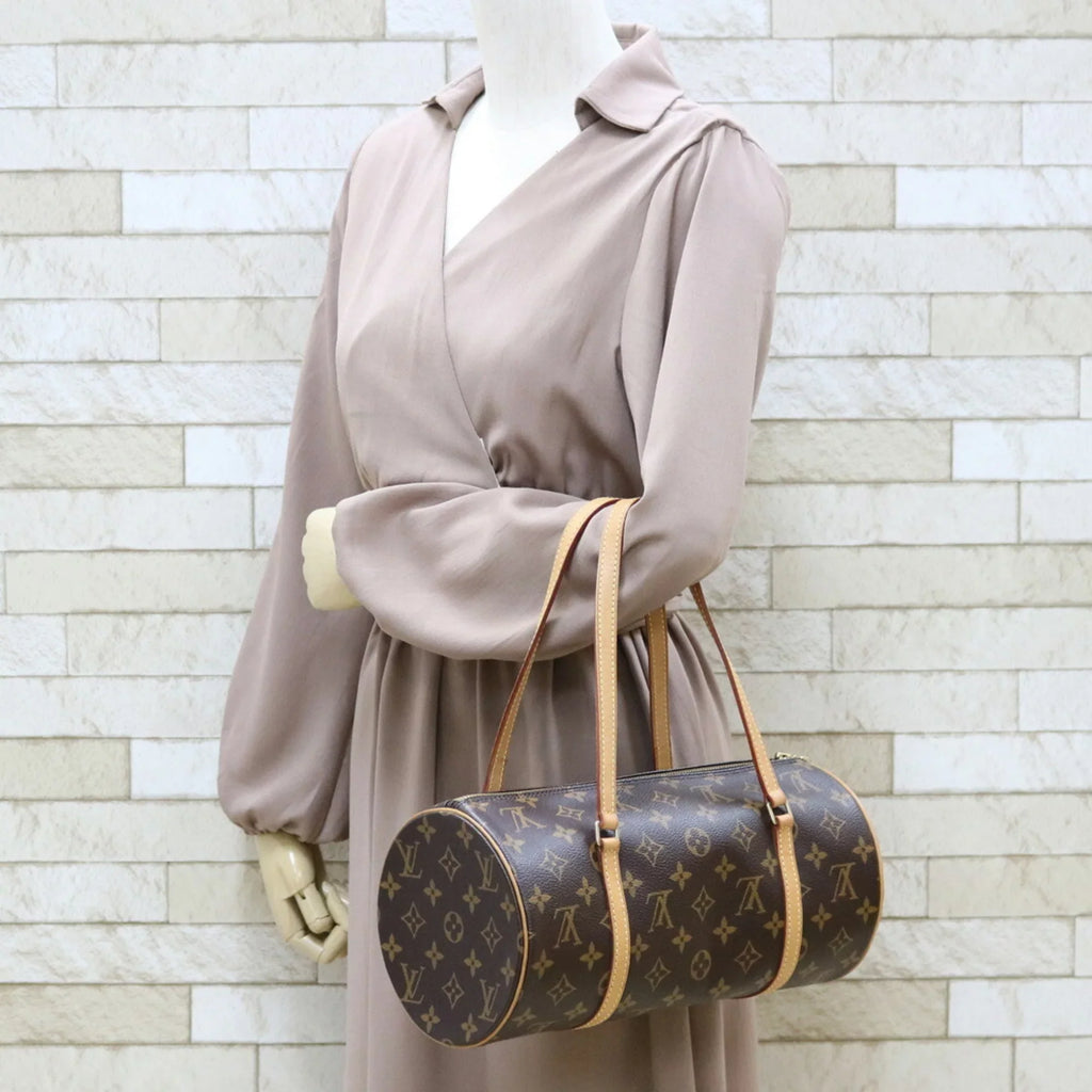 Brown Papillon 30 VUITTON Shoulder LOUIS Bag Pre-Owned Canvas Women's M51385 Monogram (Good)