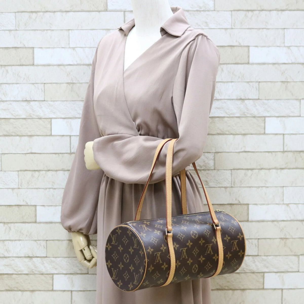 Brown Papillon 30 VUITTON Shoulder LOUIS Bag Pre-Owned Canvas Women's M51385 Monogram (Good)