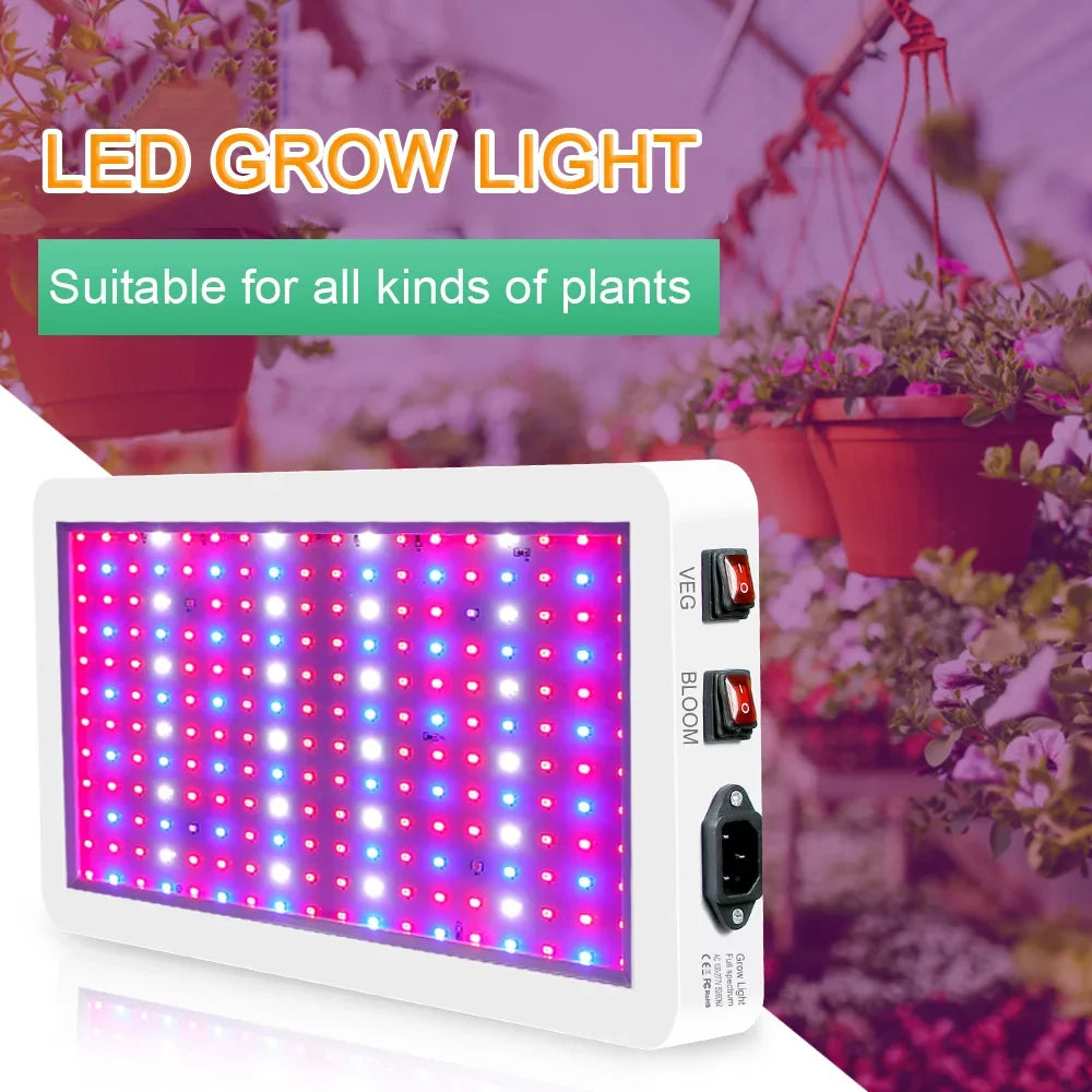 312 Dual for Flowers and Growing Anself for Spectrum Bloom Seedlings IP65 Full Plants Hanging Plant 2000W LEDs Grow Lamps Greenhouse Indoor Switch Waterproof Veg
