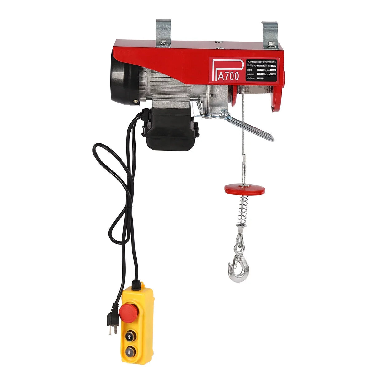 Portable Hoist Winch Remote 110V Winch 1543lbs Electric W/ Control Wire Electric