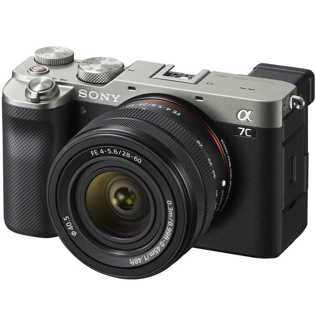 Alpha with + Body Macro Filters 28-60mm Bundle + + with + Frame a7C Silver Sony Extra ILCE7CL/S Gear Lens Flash 7C F4-5.6 Kit Battery Mirrorless Case & Accessories Telephoto + Deco Full Camera Lenses