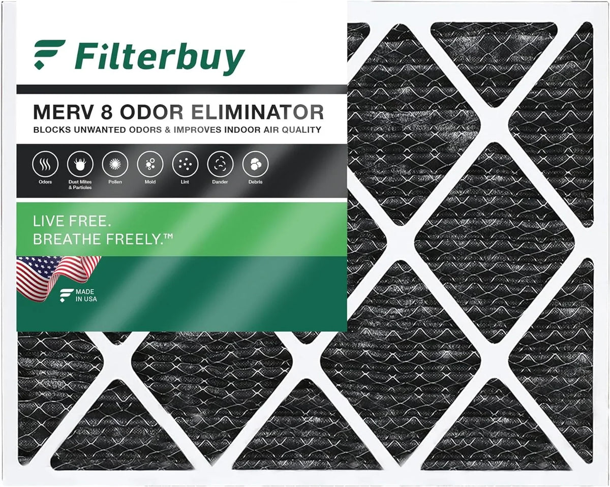 HVAC Air AC Odor Pleated Eliminator Filters Filterbuy (1-Pack) Carbon Activated 14x18x1 Furnace 8 MERV with