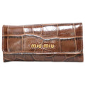 Case Leather Pre-Owned Miu Miu Miu (Fair) Brown Key Women's