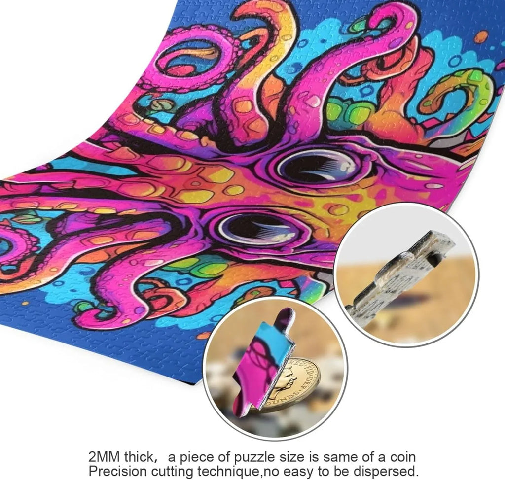 with Storage Octopus to Picture Easy Zigsaw Pieces, Reference Solve and Bag 1000 Jigsaw Eyes Big Puzzle