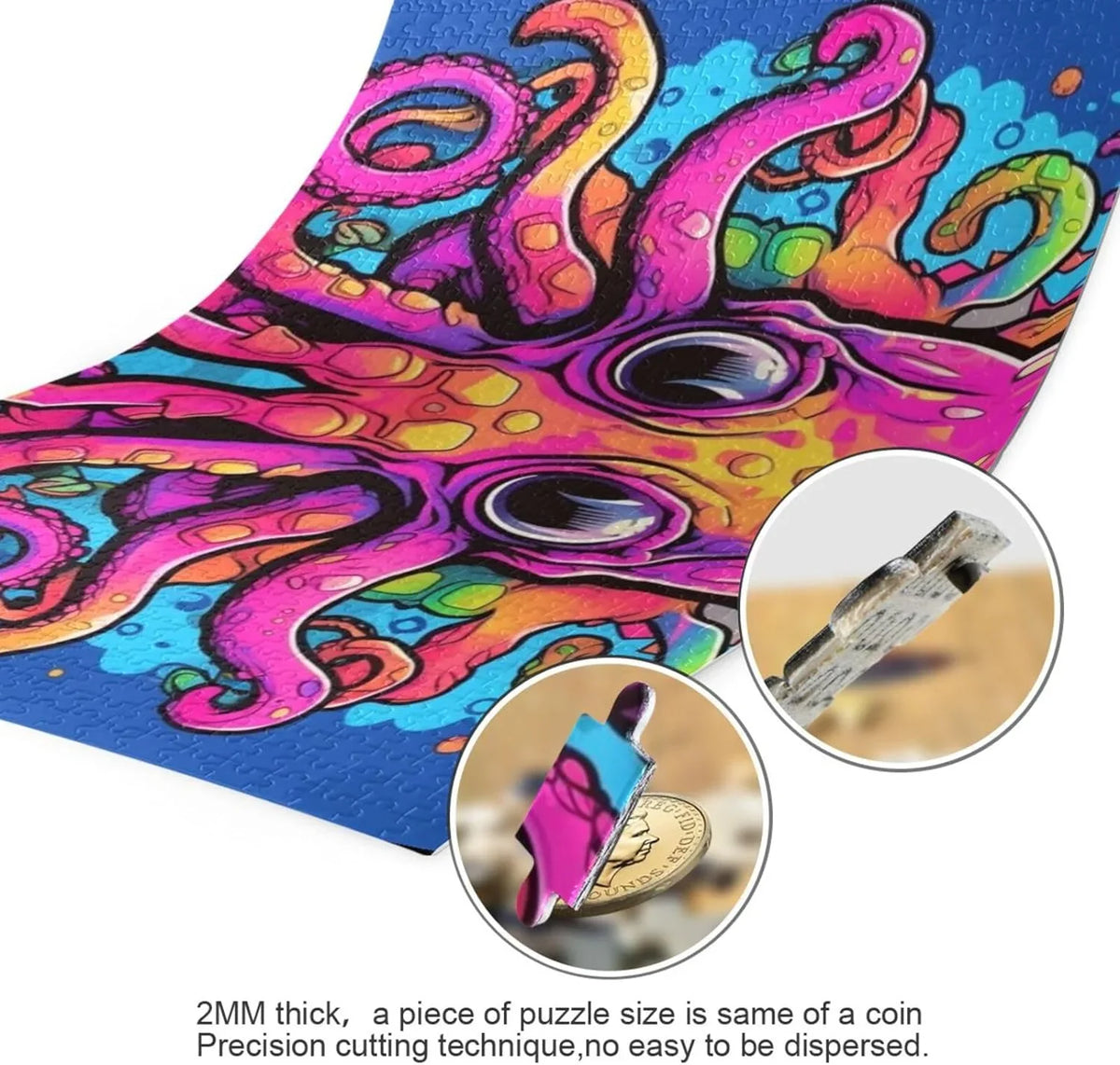 with Storage Octopus to Picture Easy Zigsaw Pieces, Reference Solve and Bag 1000 Jigsaw Eyes Big Puzzle