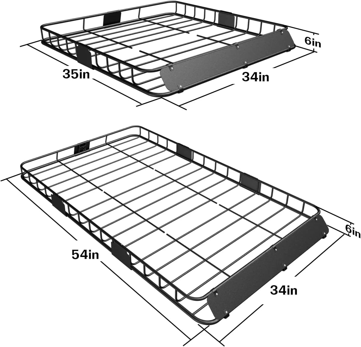 for Net, Rack, Carrier 54" Tie Rooftop Duty Waterproof Thten Capacity, Basket Rack Luggage 150lb Roof Steel 34" Holder Construction Down with SUV, Heavy x Cargo Car Top Bag, Strap, Extension and
