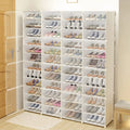 Entryway Stand 96 for Pairs Shelf 12 Storage Cabinet White Plastic Modular Shoe Shoe 48 Cubes Rack Closet Tiers Bedroom Boxes, Tower Shoe Organizer Hallway Storage