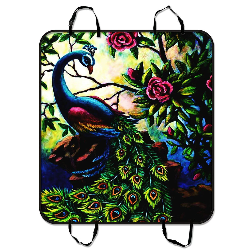 and Car Peacock Car Trunk Cars GCKG Graceful For SUV Cover Cargo Mat inches 54x60 Artistic Trucks Paintings Mat Dog Pet Mat Seat Seat Hammock