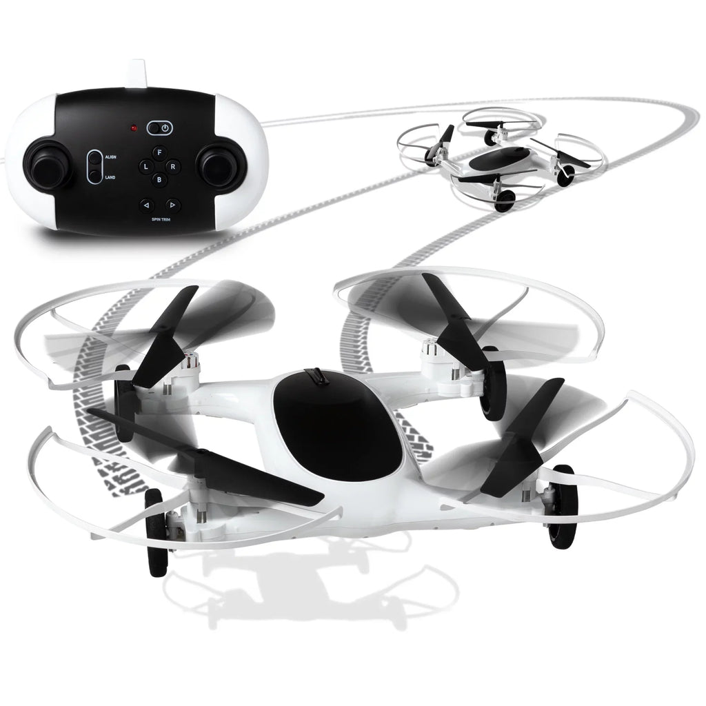 Drone RC, Dual Fly 215ft Rechargeable SHARPER IMAGE Range 5in Max Control and Altitude, Function Drive + Long 250ft