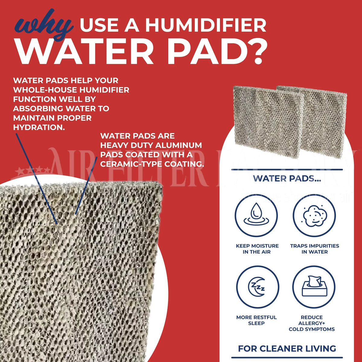 Honeywell Compatible HE225A104, Filter Factory HE225B 2-Pack HE225A1006, Air Filter with Humidifier