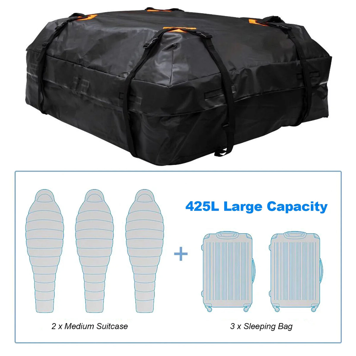 Roof Travel Bag Carrier Car Storage Camping Universal Cube for Waterproof Cargo Luggage Bag Htovila Cargo Bag 600D
