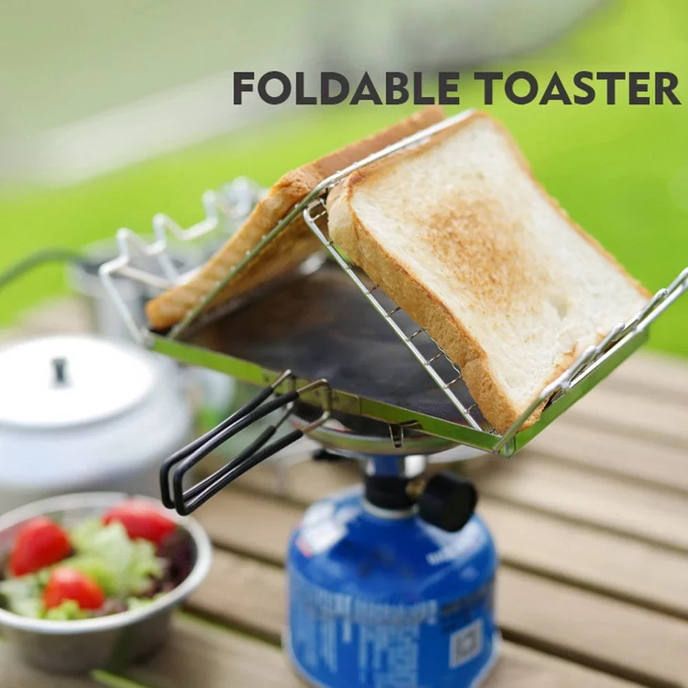 Backpacking, Rack Bread and Toaster Picnics Camp Steel Toaster Camping, - Ideal Folding Stainless Stove for