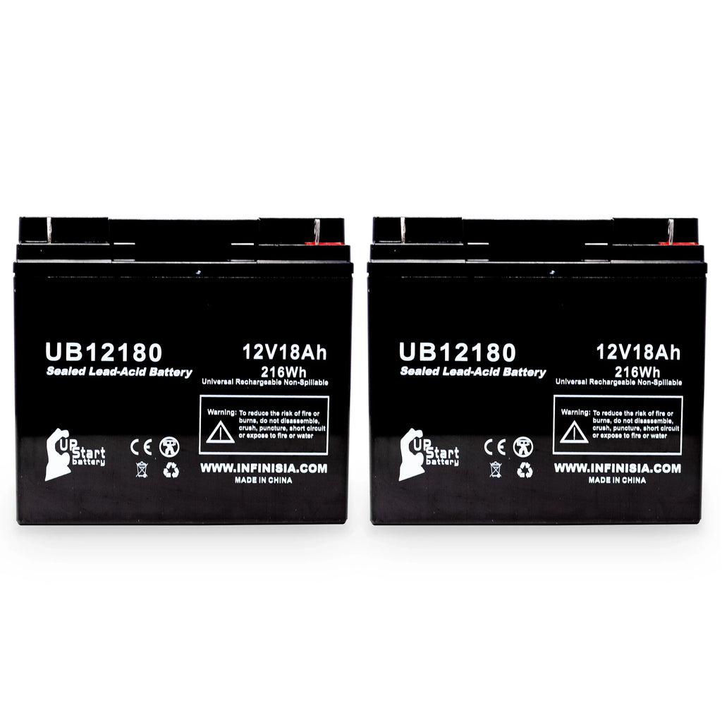 Battery Universal Lead 2x AGM, Sealed Acid Replacement SLA) Battery / (12V, Portalac Compatible 18Ah, - GS T4 18000mAh, Pack PX12180 - UB12180 Terminal,