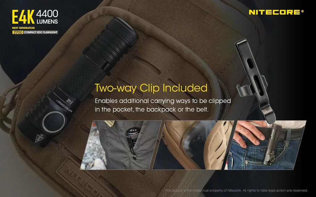 NITECORE 4400 -1100 Dual UT32 NITECORE Compact Flashlight -1x EDC Headlamp Emitter - E4K w/Nitecore Lumens Battery 21700 Combo: Lumens Included