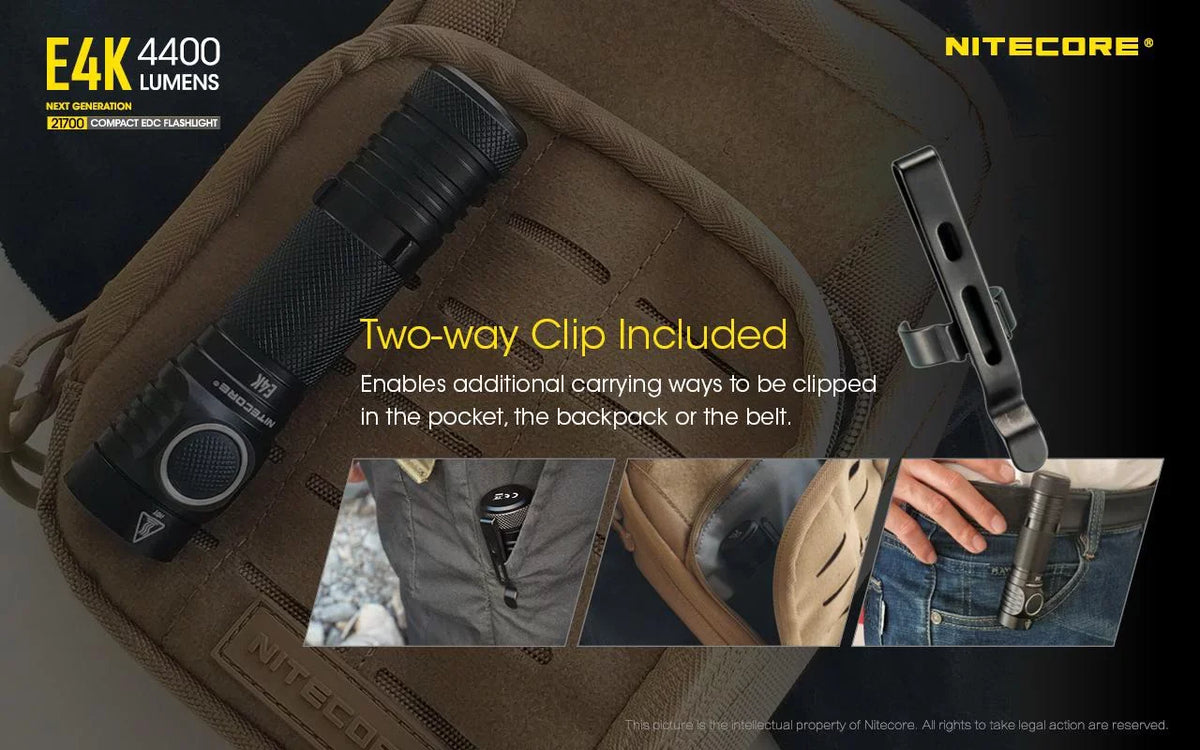 NITECORE 4400 -1100 Dual UT32 NITECORE Compact Flashlight -1x EDC Headlamp Emitter - E4K w/Nitecore Lumens Battery 21700 Combo: Lumens Included