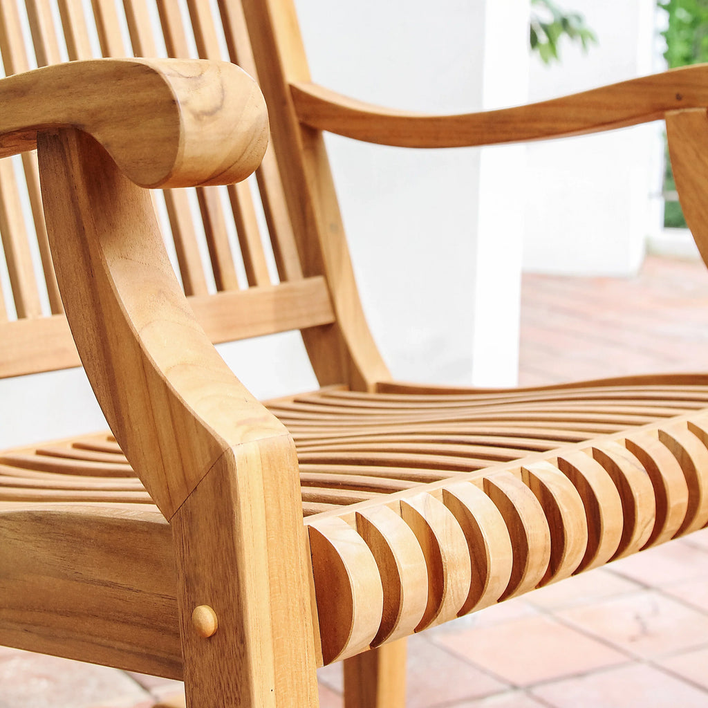 3-piece Cambridge Chara Rocking Casual Teak Chair Set Chat Outdoor