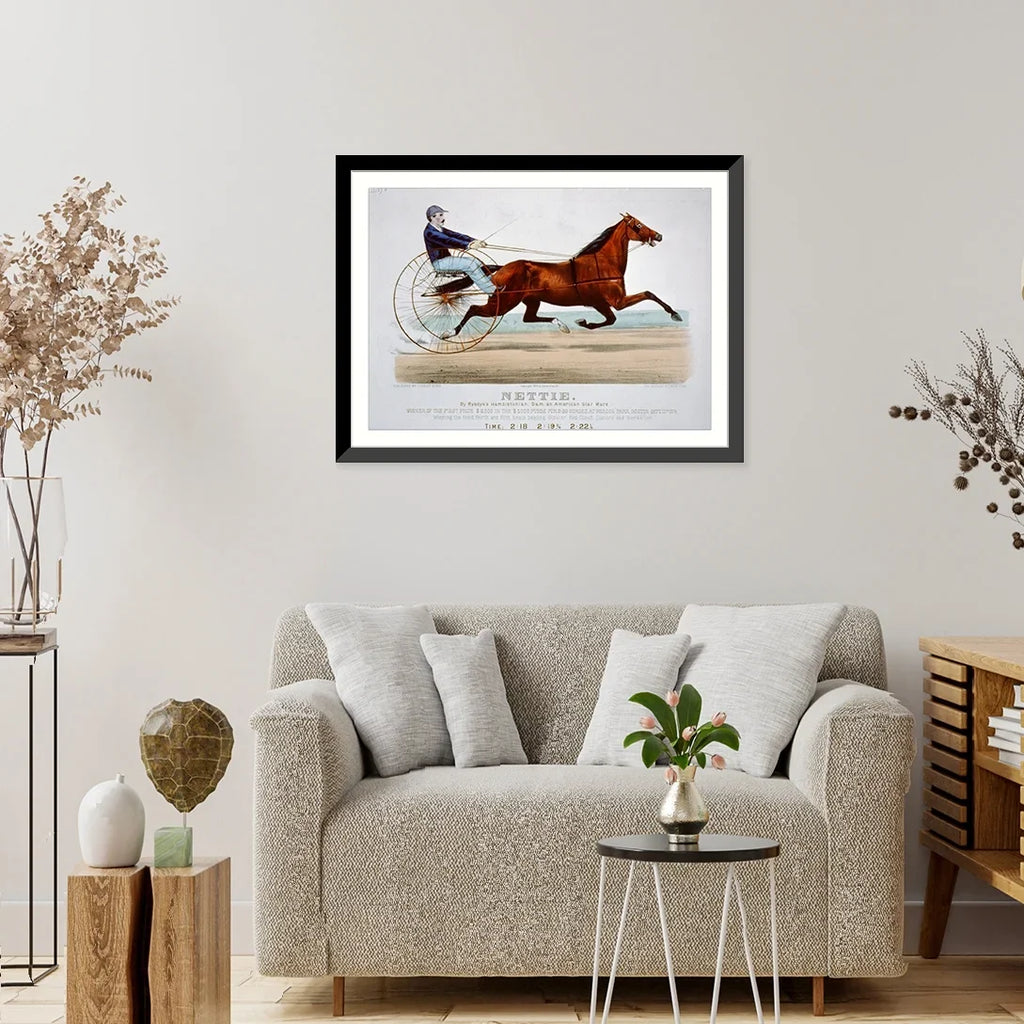 Rysdyk's star Framed American dam, mare, by x Historic and Nettie: Hambletonian, Print, 21-7/8" 17-7/8"