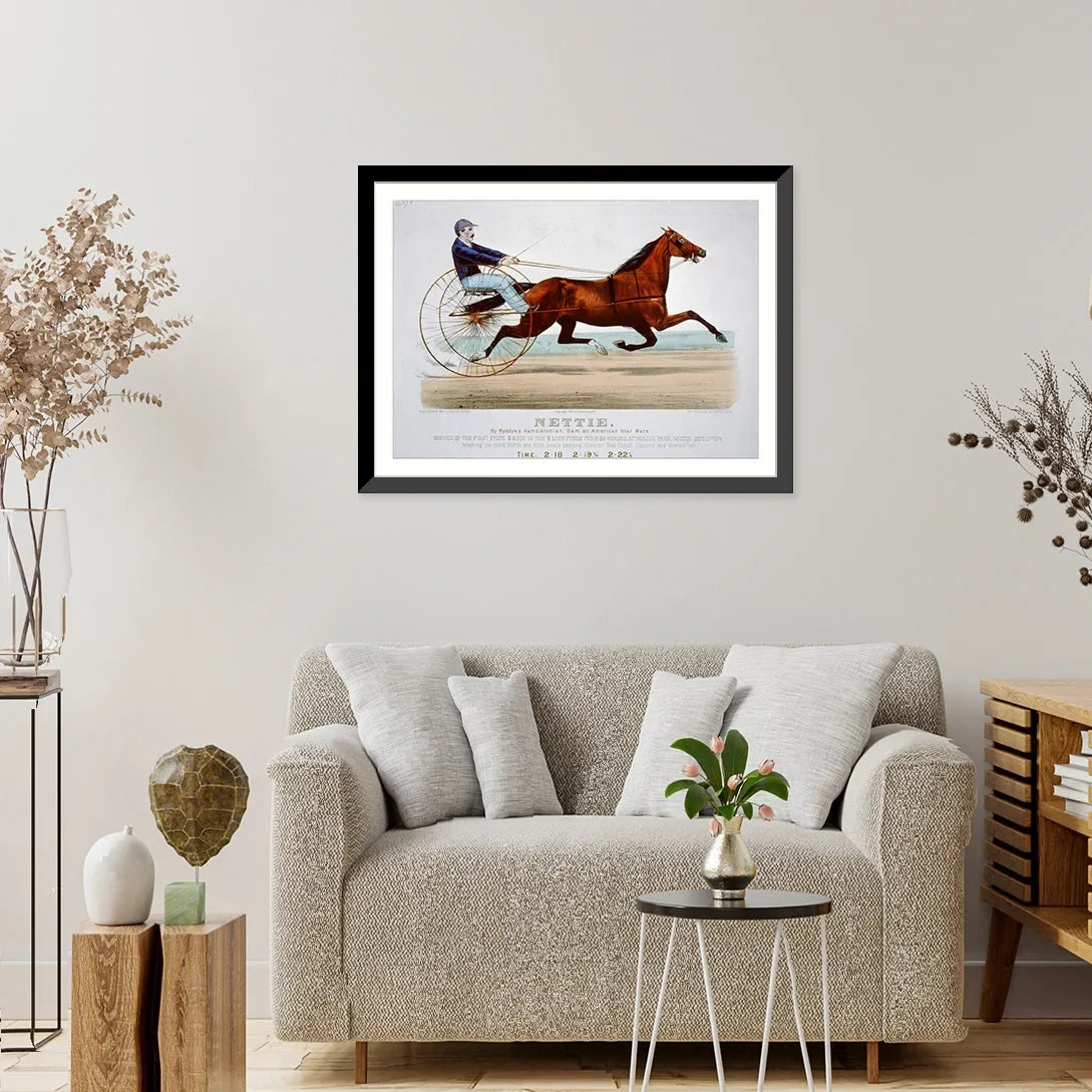 Rysdyk's star Framed American dam, mare, by x Historic and Nettie: Hambletonian, Print, 21-7/8" 17-7/8"