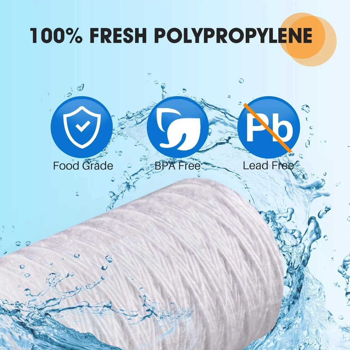 355215-45, 4.5" Filter Sediment for WP5BB97P, Whole WP10BB97P, Cartridge WPX5BB97P, 5 3Pack for Micron Wound x Water, 355214-45, PC10, House Replacement Well 10" 84637, String