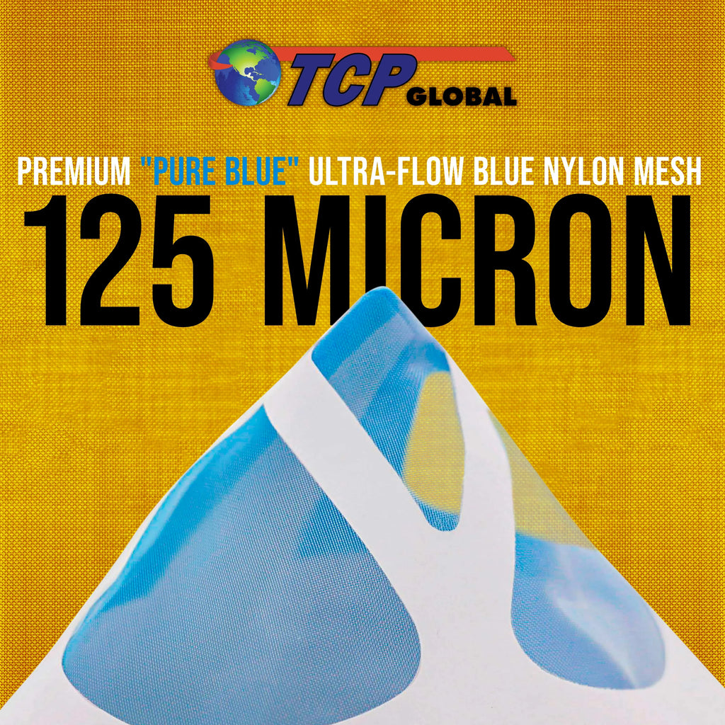 Paint Micron Tips Premium Auto, Nylon Car, Pure Blue 125 Filter with - Ultra-Flow Filter Case 1000 Paint Paint House TCP Global Screen Cone Mesh Strainers - Finely Blue - Strain of Ultra-Fine