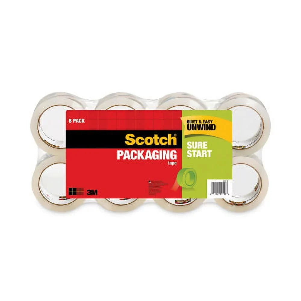 Clear, 1.88" 3" x Start Packaging 8/Pack Sure yds, Scotch 54.6 Core, Tape,