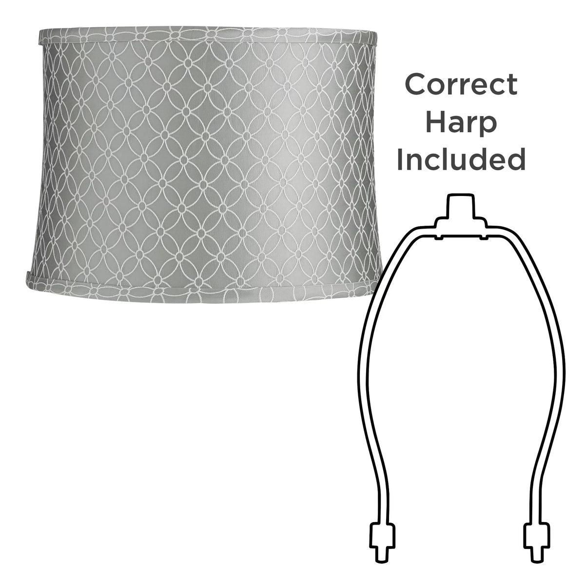 Spider Print Bottom Medium of Top 2 13" Springcrest 10" and Drum with High x Shades 14" Harp Lamp Gray Finial x Set White Fitting