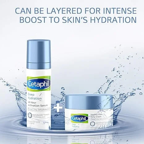 Hydration E 1 Face With Sensitive for & Deep oz, Dry, Hyaluronic Cetaphil Acid, Activation 48 fl Sensitive Skin, Brand Hr Skincare Dermatologist Serum, Vitamin Recommended 48Hr B, Moisturizer