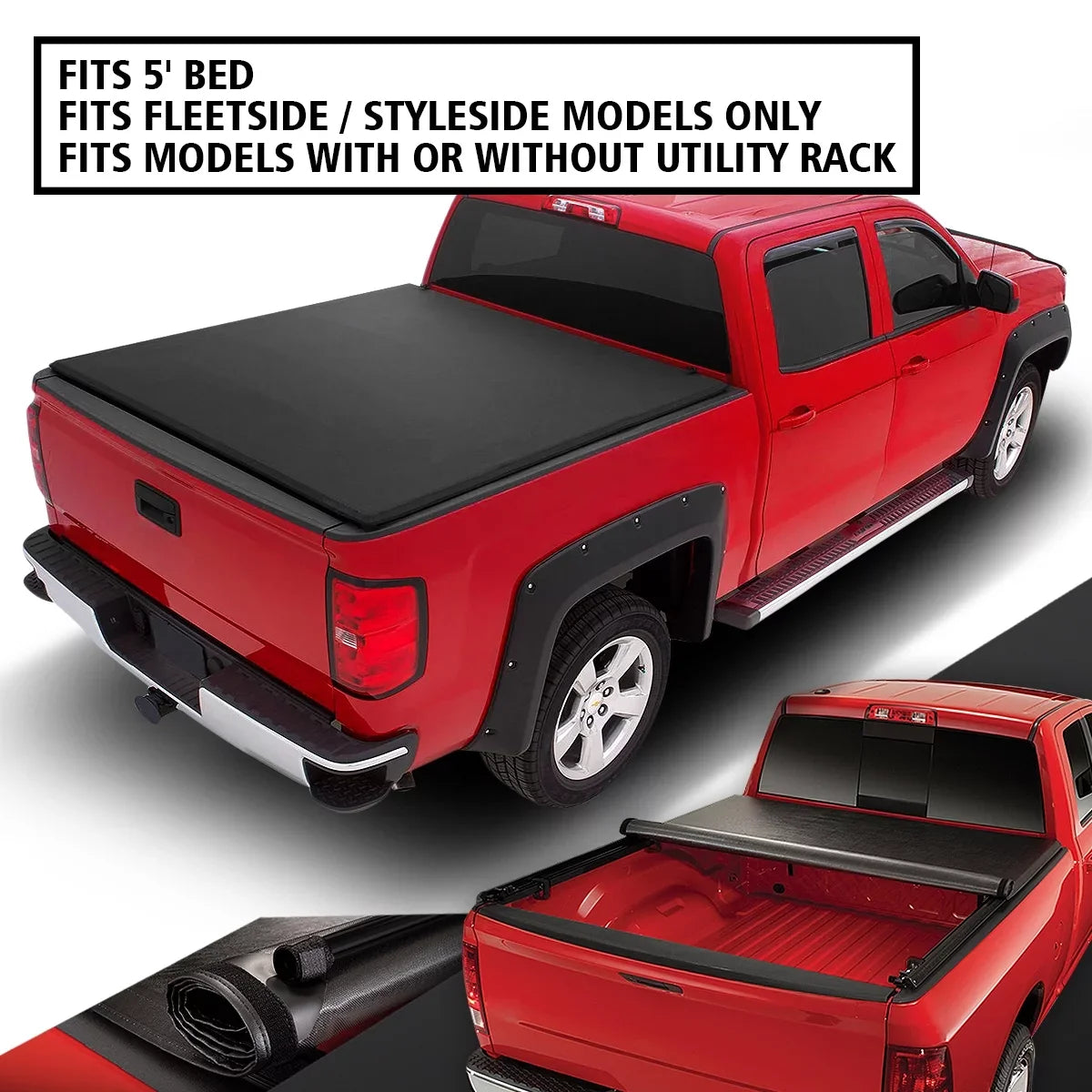 DNA For Fleetside Motoring Frontier 2005 Roll Ft Vinyl TTC-RU-045 -Up Cover Short to Soft 2021 Bed Tonneau 5 Nissan