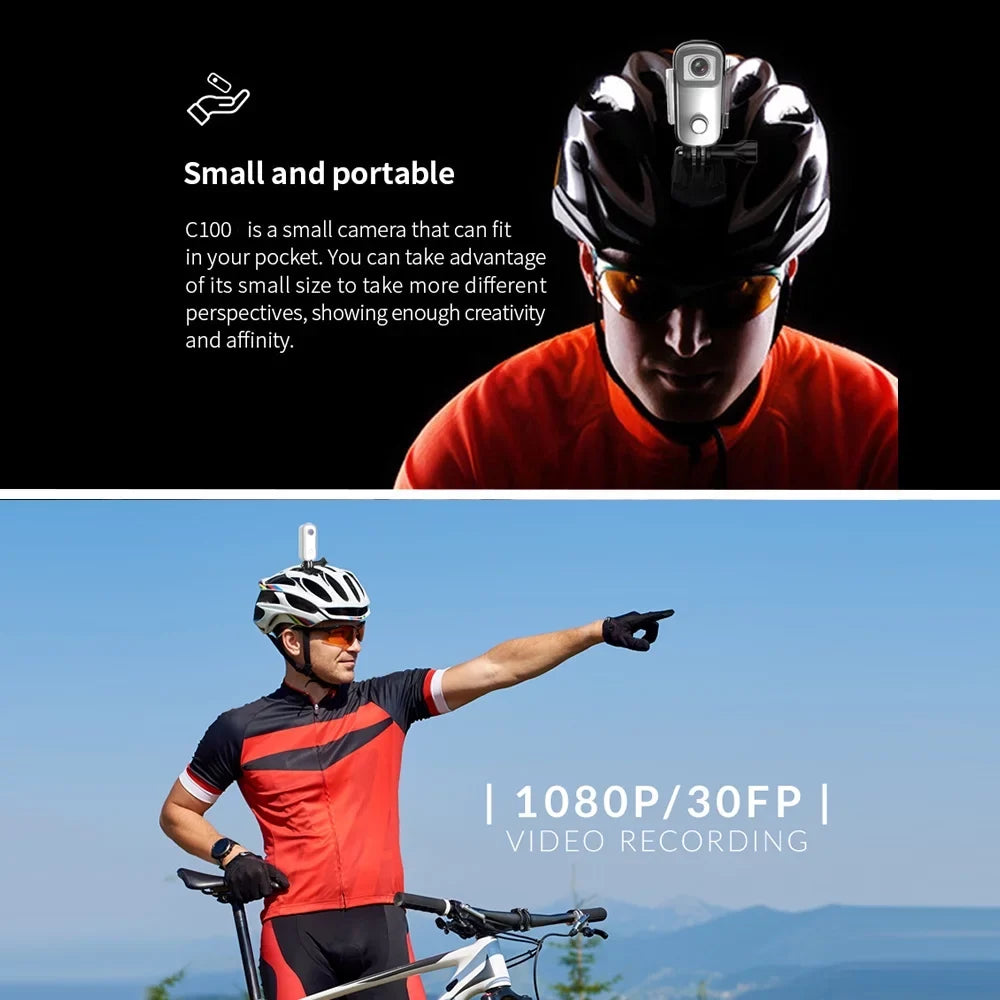Waterproof APP Back Action Clip Sharing Video Connection SJCAM Built-in Body Magnetic with Battery 1080P30fps Lanyard Digital Case WiFi Waterproof C100 30M