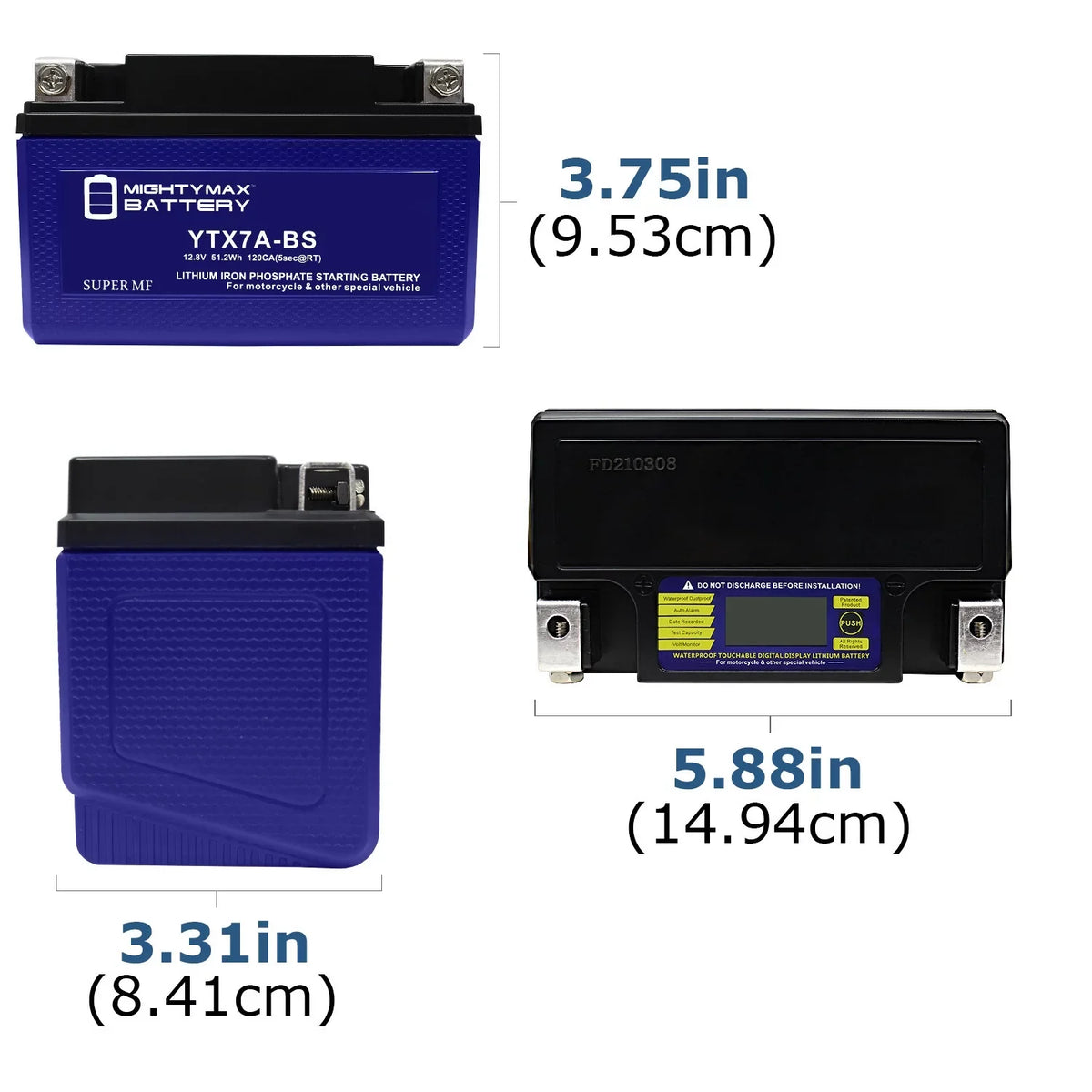 Ztong YTX7A-BS 6 Yee Go GTX-7A-BS Lithium Battery Kart Replacement GS Compatible Pack - with
