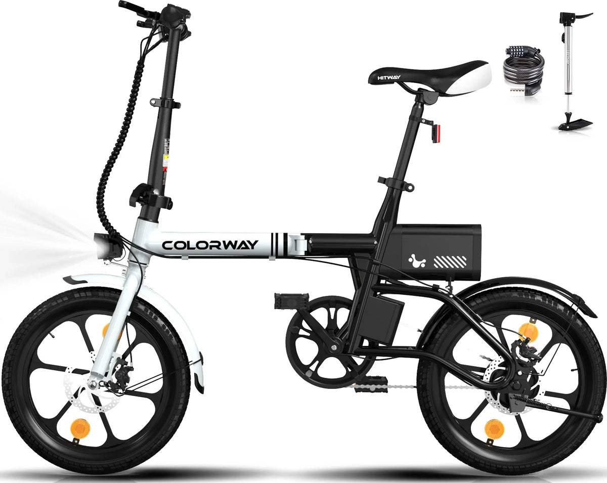 COLORWAY 16 Max. BK35M Adults City inch Electric Bicycles, 350W Folding for Bike E Range 16-37MILE E-Bike
