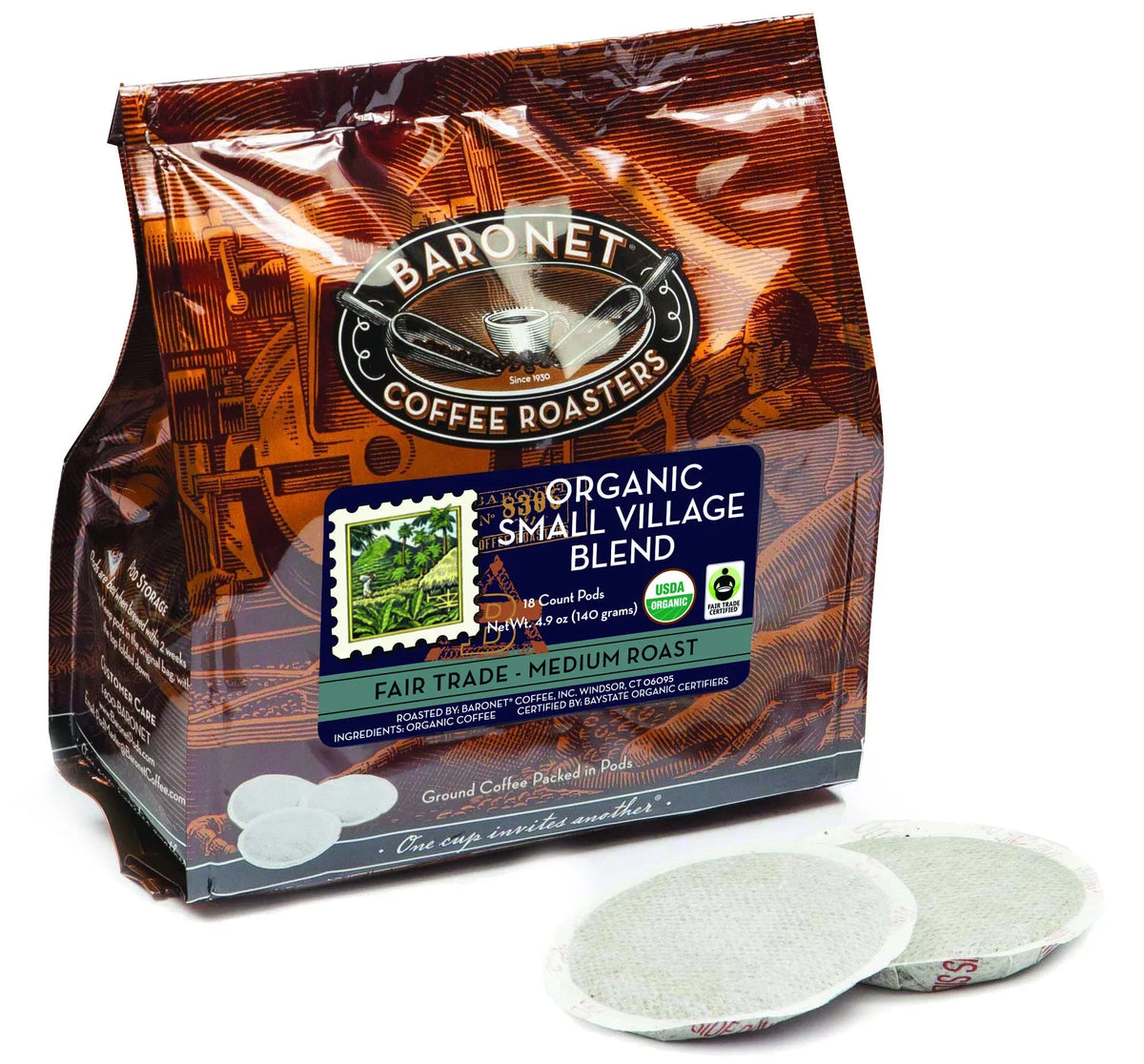Coffee Medium Village Senses - Coffee with 8 Single Count, Your Blend - Exquisite the Baronet Small Roast in - - Environmentally 18 Trade - Serve Pods F Coffee Fair Indulge Organic Grams Elevate Pods