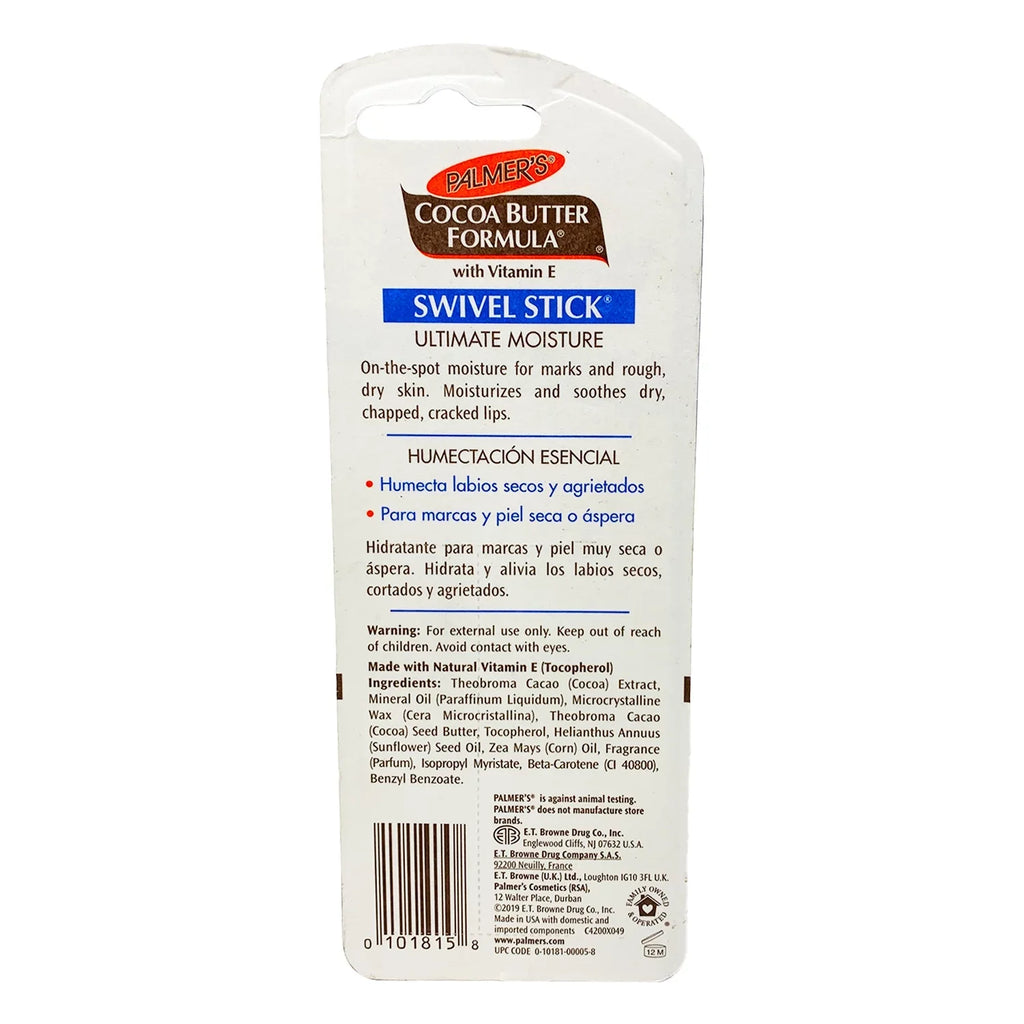 Pk E Palmers Cocoa .5oz w/Vitamin Each Swivel Stick Formula 5 Butter Moisturizes