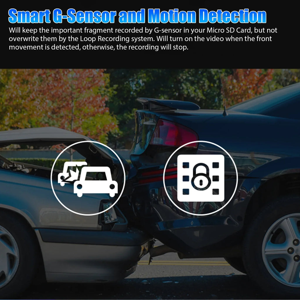Camera Vision, Motion with and IPS with Driving Wide Dash Front Cam, Dual DVR EEEkit Dashboard 1080P Recorder Car Display, Angle, Dual 4inch Rear Lens 480P G-Sensor/ Detection Dash 170° Night Car