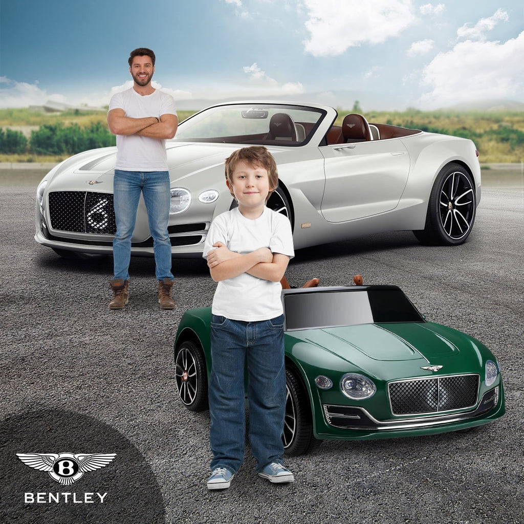 on Age Car Licensed Ride Boys 3+, Official Electric Remote Girls Ride for Music, with Car, Control, Car LISUEYNE on Bentley 12V Green