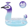 Game | Party Valves Summer Party 48 Kids Raft Swim Peacock Melia Pool Inch Inflatable Designed with for Toys Water Float Glitter Lounge Beach Decorative Fast
