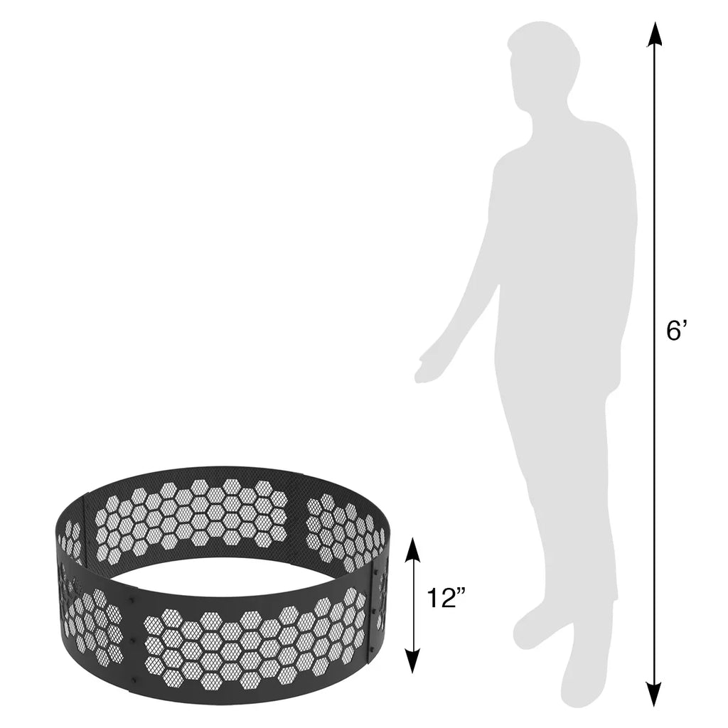 Round 36" Blue Outdoor Honeycomb Ring Liner Sky Design Living Fire Bonfire