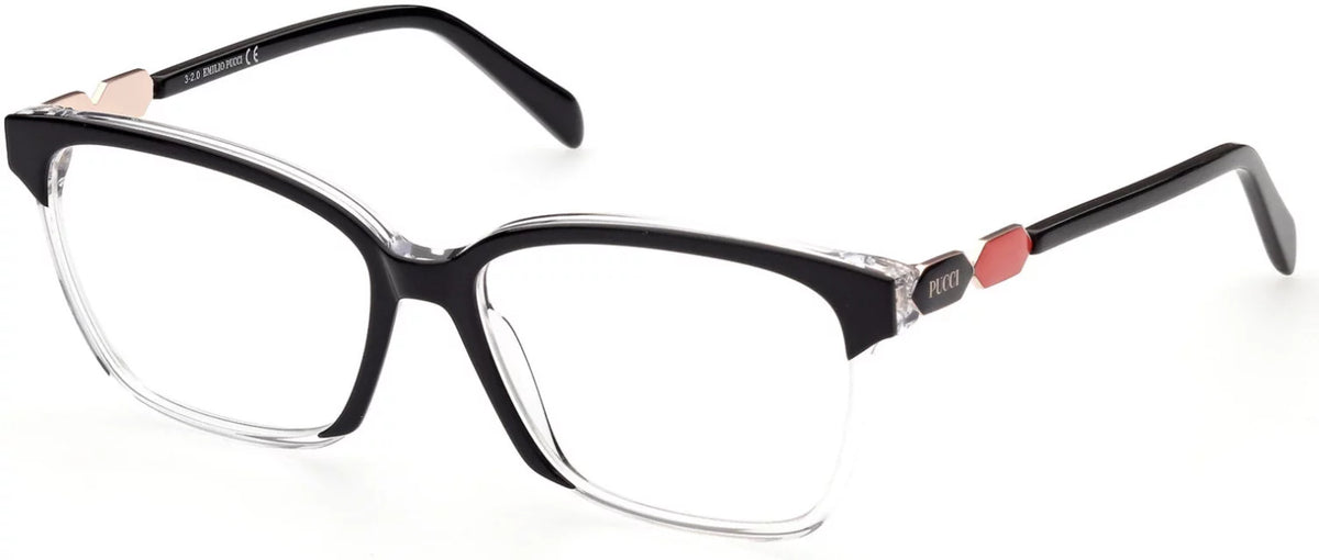 5185 Emilio / EP Pucci Black/Crystal Shiny Eyeglasses 003 Black