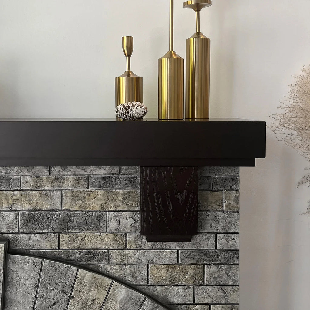 Infrared Gray Fireplace Freestanding, Mantel with Mountain Cloud Stone 45" Electric