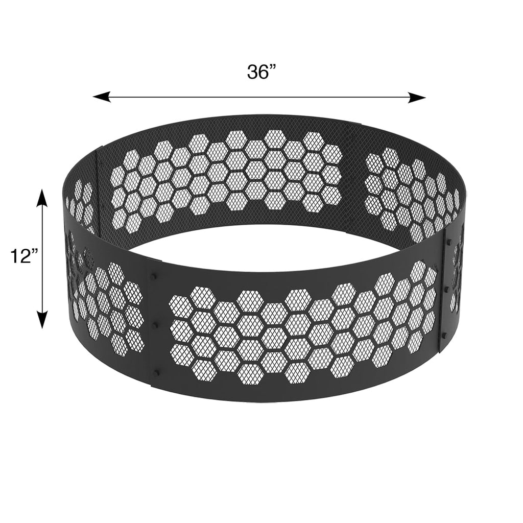 Round 36" Blue Outdoor Honeycomb Ring Liner Sky Design Living Fire Bonfire