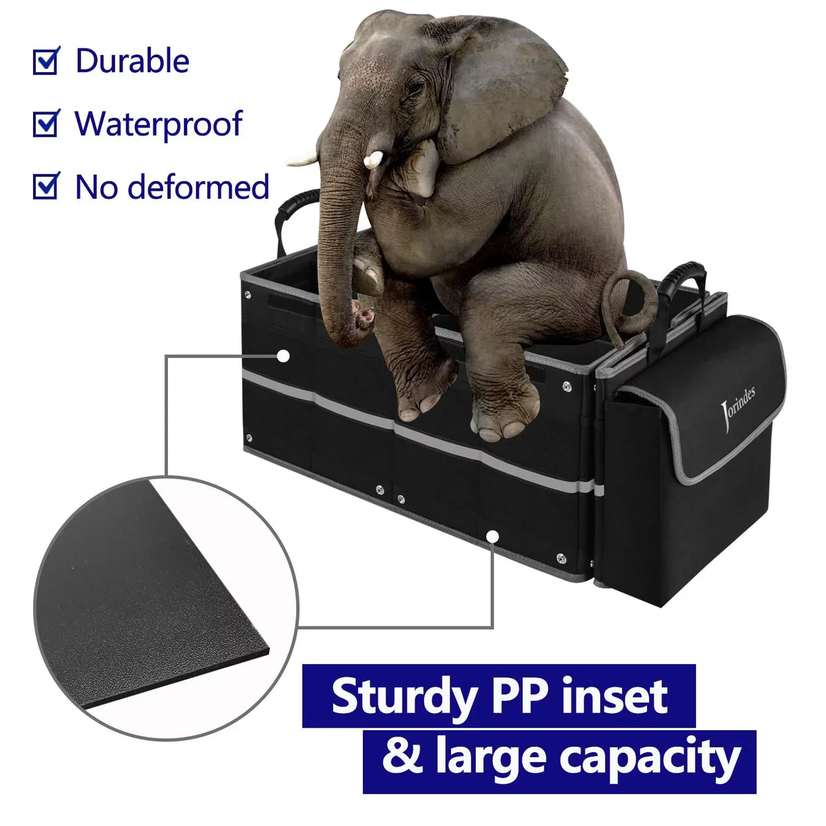 Organizer for Vehicle Bag, Trunk 3 Sedan, proof Suitable Suv, for Truck,Van Compartments Car with Waterproof Insulated Collapsible Cooler Leak Organizer Car