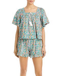 Peri Rabbit (L, Willow Swim Teal Top Cover-Up Multi) Cotton Roller Women's