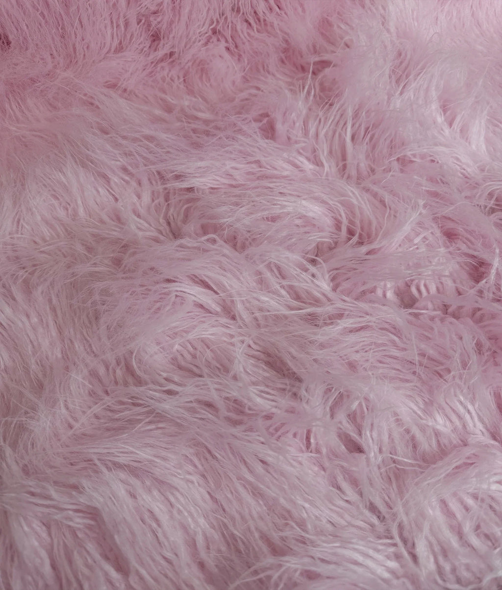 Pile Per Craft, Sold by / Yard FUR Cosplay CURLY Yak Yard (Pink) 58" Continuous Sewing Wide 3.5" LONG Japanese Faux Yarn 2.3oz Fire Retardant Fake