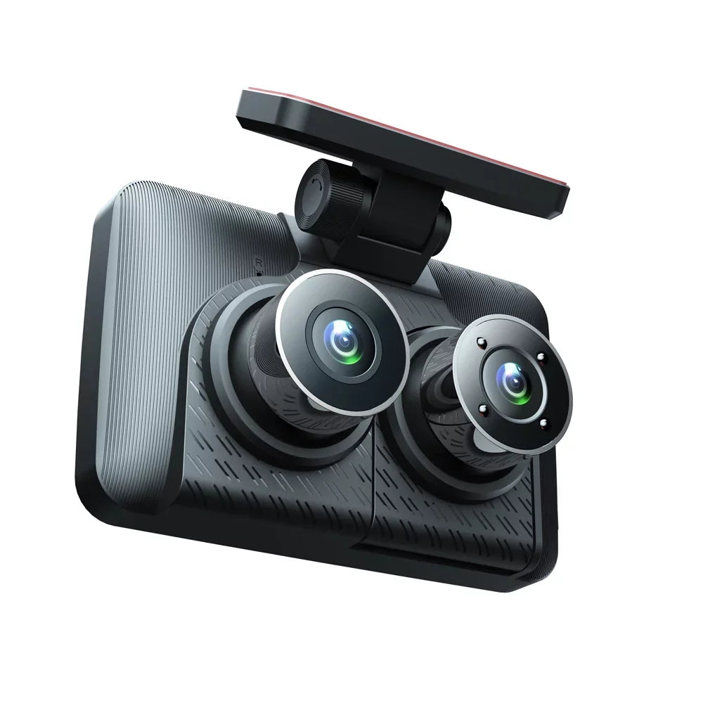 Car Cam, Dash 4in Andoer Recording Car Video Mirror Channel Triple Camcorder, Clear Rearview