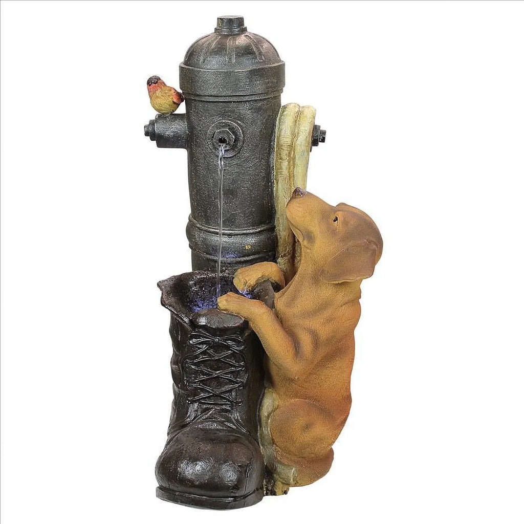 Hydrant Sculptural Fountain Toscano Design Pooch Fire