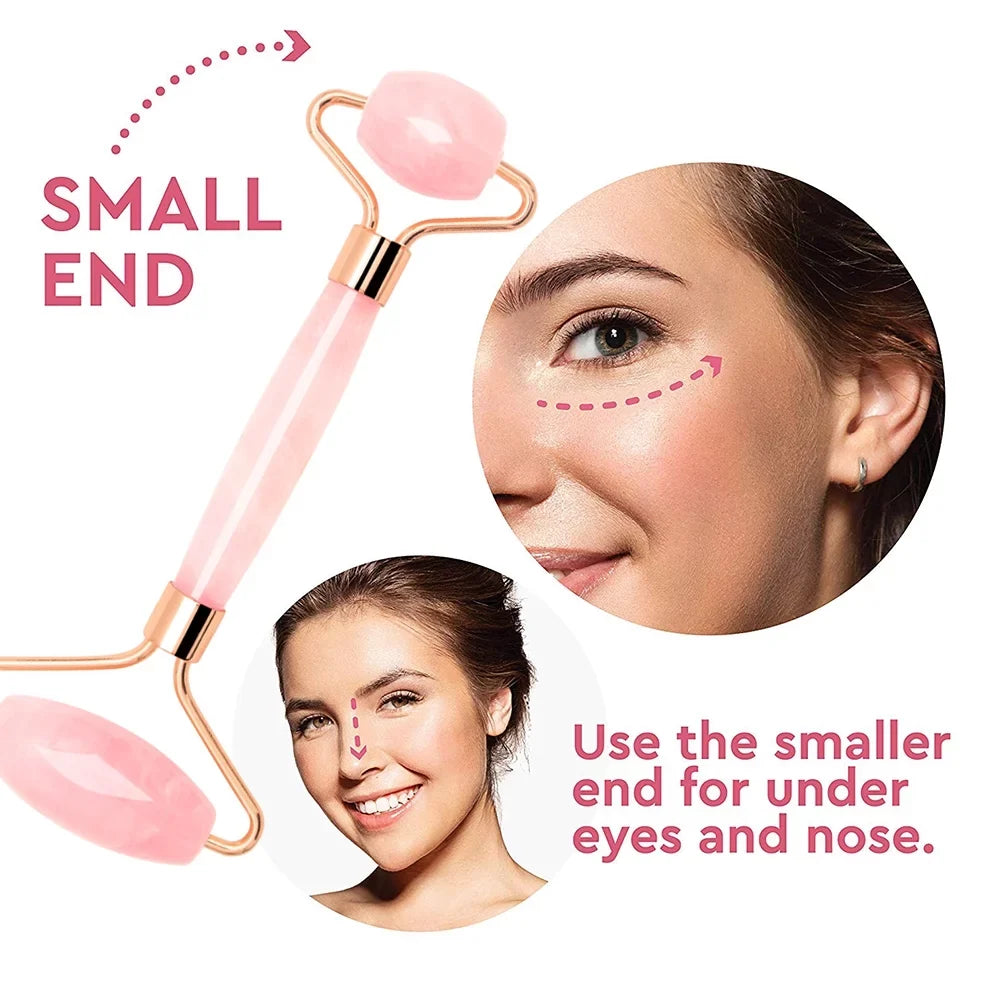 Massager Quartz Skin Care Jade Lines Tools, and Body Roller Roller, Wrinkles Facial Roller, for Relaxing Eyes, Sha Gua Relieve Face Rose Face, Fine Muscle Beauty Neck, and