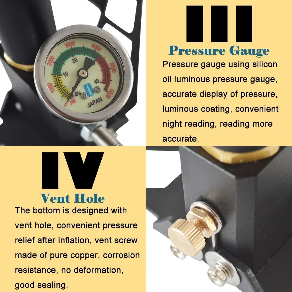 5800PSI Inflator Hunting Techtongda High Four PCP Operated Pressure Air Stage Pump Hand