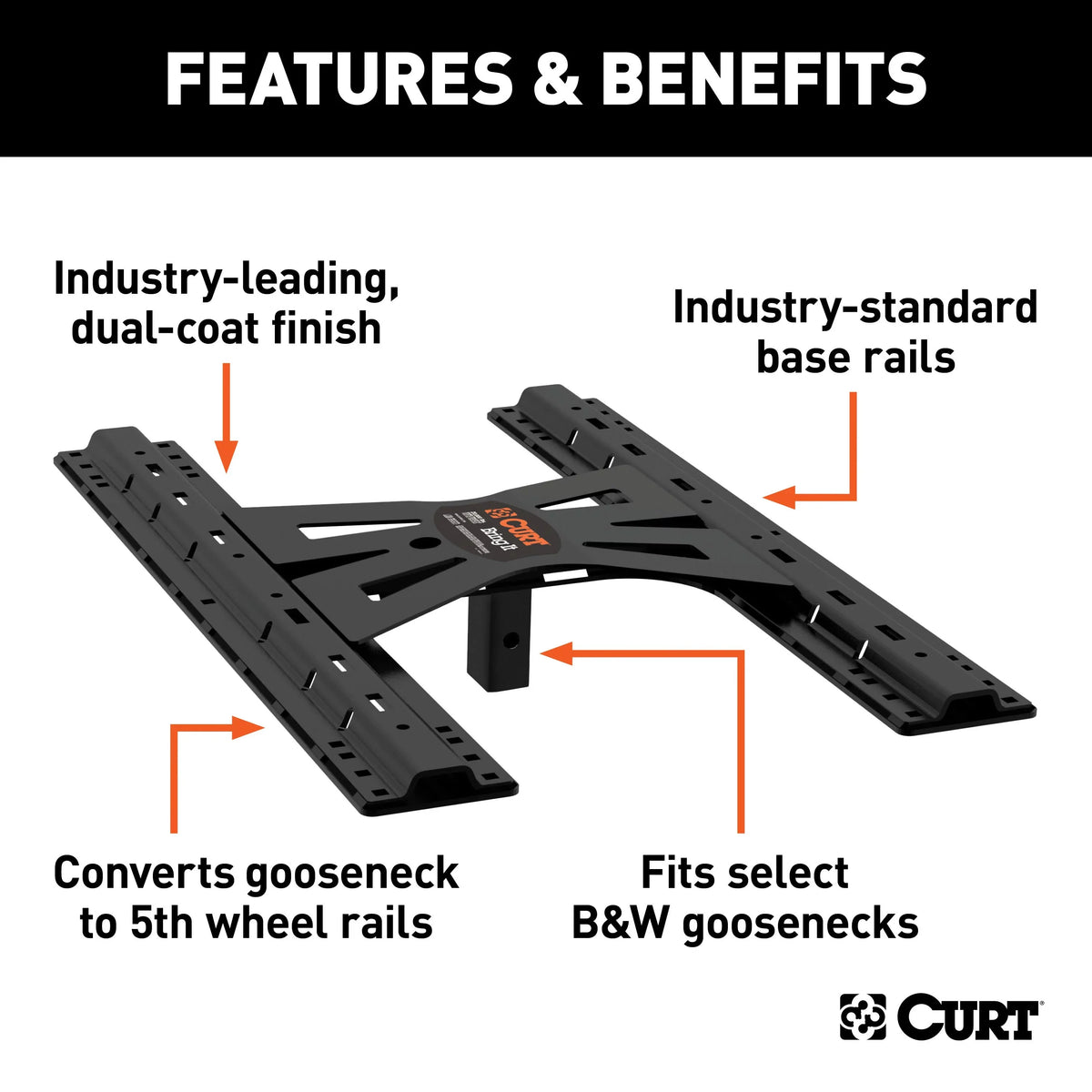 Adapter X5 Gooseneck-to-5th-Wheel CURT Plate