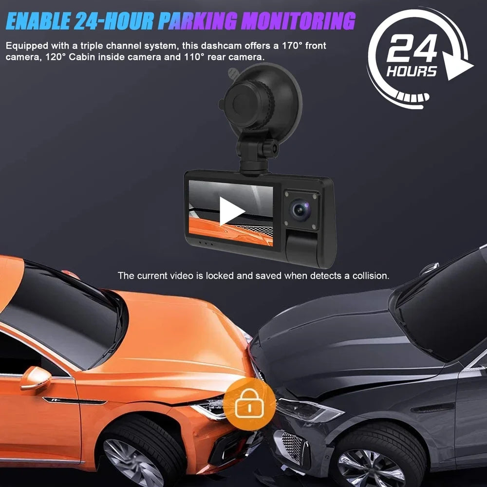 Video Cam, Safety for Dcenta Screen Auto WIFI Car Touched with Camcorder Mirror, Interconnection Recording Enhanced Dash