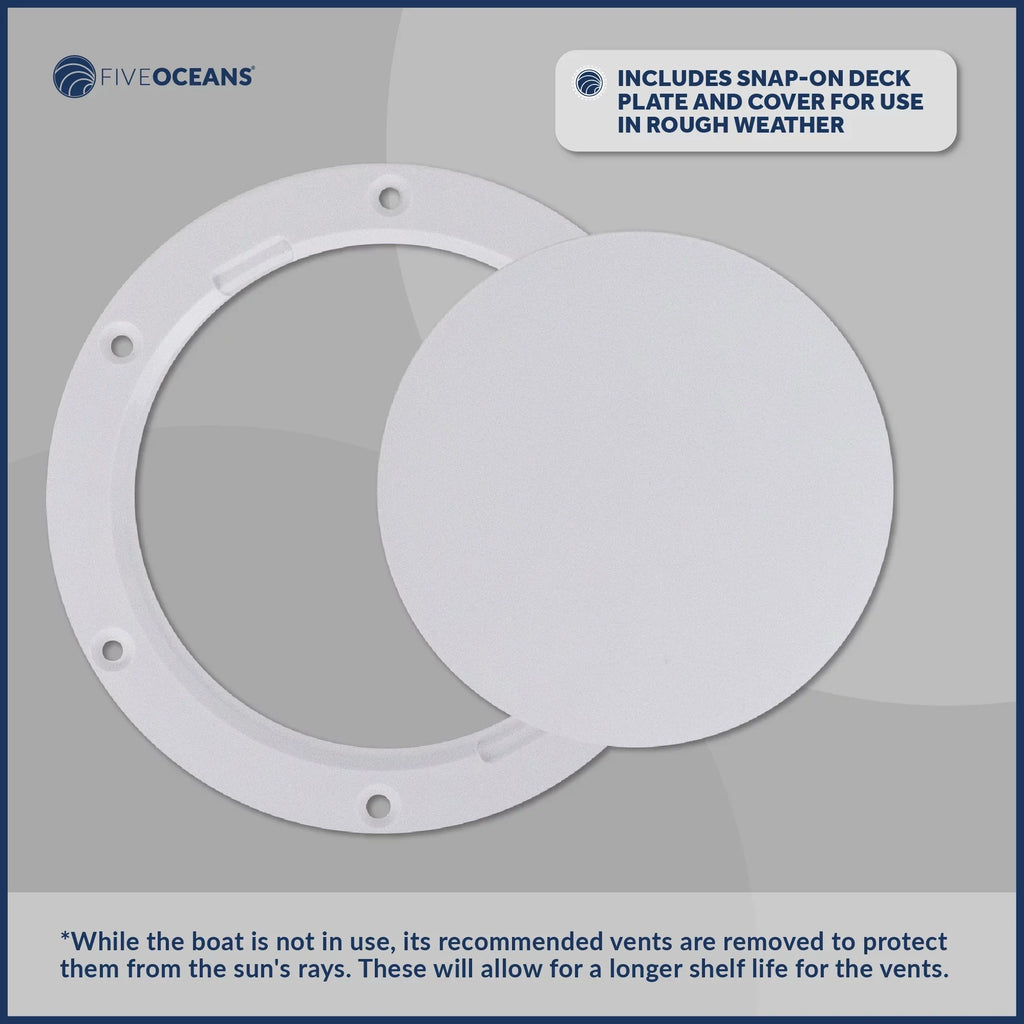 3-Inch Snap-On with Interior, Low Red Cover, UV-Resistant and Oceans Vent Ventilation- Cabin Intake Air Cowl for Plate Profile and FO88 Five or Flexible PVC, Deck